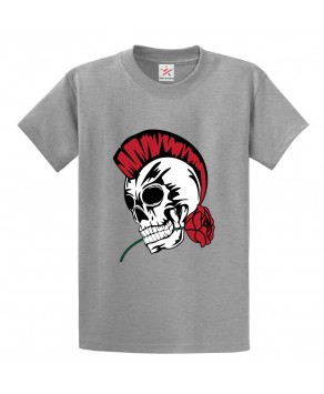 Skull With Mohawk Hair Unisex Classic Kids and Adults T-Shirt